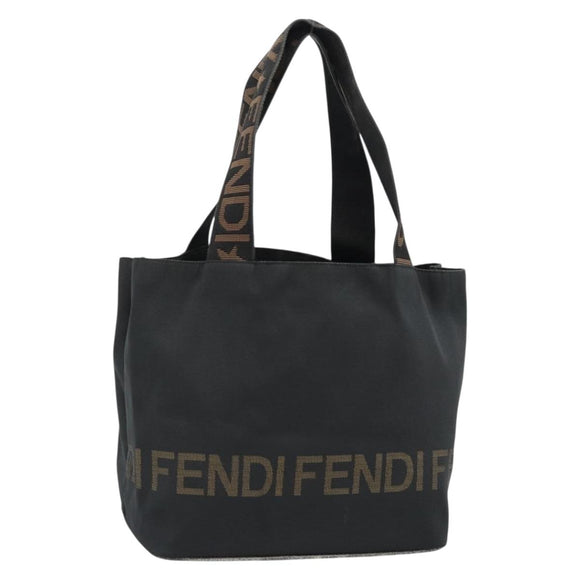 FENDI Handtasche Canvas Schwarz Braun Auth gh2132