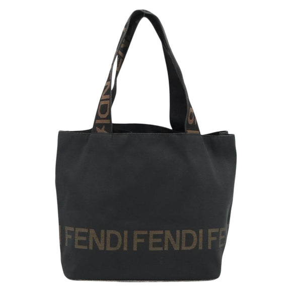FENDI Handtasche Canvas Schwarz Braun Auth gh2132