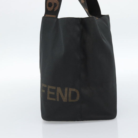 FENDI Handtasche Canvas Schwarz Braun Auth gh2132