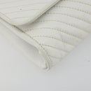 CELINE Shoulder Bag Leather White Gold Auth gh2134-16
