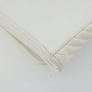 CELINE Shoulder Bag Leather White Gold Auth gh2134-18