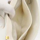 CELINE Shoulder Bag Leather White Gold Auth gh2134-24