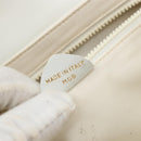 CELINE Shoulder Bag Leather White Gold Auth gh2134-12