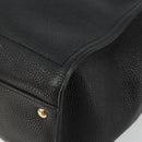 Salvatore Ferragamo Gancini Tragetasche Leder Schwarz Gold Auth gh2138-10