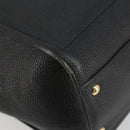 Salvatore Ferragamo Gancini Tragetasche Leder Schwarz Gold Auth gh2138-11