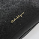 Salvatore Ferragamo Gancini Tragetasche Leder Schwarz Gold Auth gh2138-14