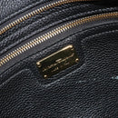 Salvatore Ferragamo Gancini Tragetasche Leder Schwarz Gold Auth gh2138-16