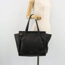 Salvatore Ferragamo Gancini Tragetasche Leder Schwarz Gold Auth gh2138-24
