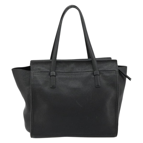 Salvatore Ferragamo Gancini Tragetasche Leder Schwarz Gold Auth gh2138