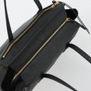 Salvatore Ferragamo Gancini Tragetasche Leder Schwarz Gold Auth gh2138-6