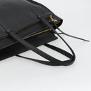 Salvatore Ferragamo Gancini Tragetasche Leder Schwarz Gold Auth gh2138-7