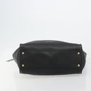 Salvatore Ferragamo Gancini Tragetasche Leder Schwarz Gold Auth gh2138-9