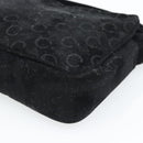 CELINE C Macadam Canvas Hand Bag Black Gold Auth gh2139A-10