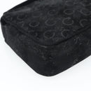 CELINE C Macadam Canvas Hand Bag Black Gold Auth gh2139A-11