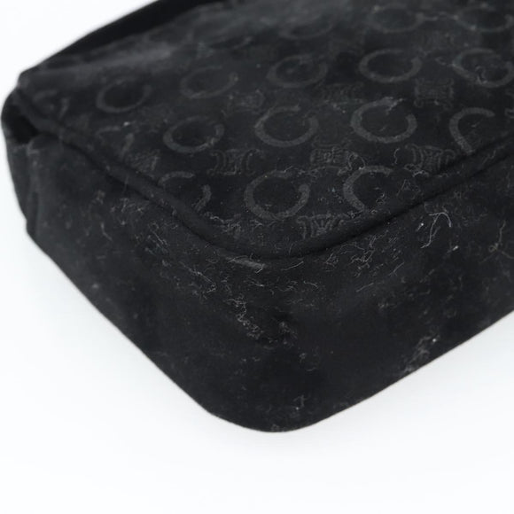 CELINE C Macadam Canvas Hand Bag Black Gold Auth gh2139A