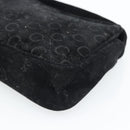 CELINE C Macadam Canvas Hand Bag Black Gold Auth gh2139A-12