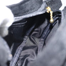 CELINE C Macadam Canvas Hand Bag Black Gold Auth gh2139A-17