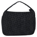 CELINE C Macadam Canvas Hand Bag Black Gold Auth gh2139A-2
