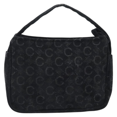 CELINE C Macadam Canvas Hand Bag Black Gold Auth gh2139A - 0
