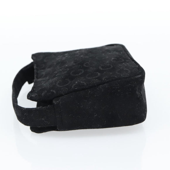 CELINE C Macadam Canvas Hand Bag Black Gold Auth gh2139A