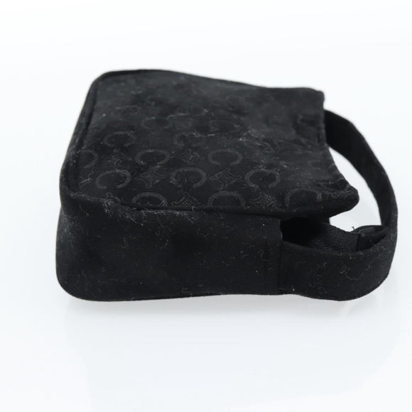 CELINE C Macadam Canvas Hand Bag Black Gold Auth gh2139A