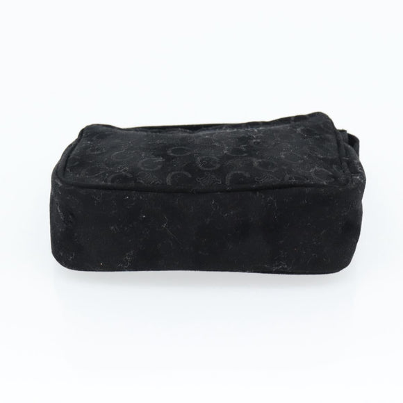 CELINE C Macadam Canvas Hand Bag Black Gold Auth gh2139A