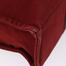 HERMES Fourre Tout MM Hand Bag Canvas Red Silver Auth gh2140-9