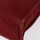 HERMES Fourre Tout MM Hand Bag Canvas Red Silver Auth gh2140-14