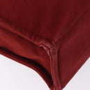 HERMES Fourre Tout MM Hand Bag Canvas Red Silver Auth gh2140-15