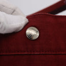 HERMES Fourre Tout MM Hand Bag Canvas Red Silver Auth gh2140-10