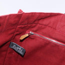 HERMES Fourre Tout MM Hand Bag Canvas Red Silver Auth gh2140-20