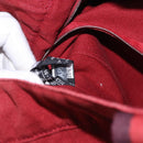HERMES Fourre Tout MM Hand Bag Canvas Red Silver Auth gh2140-12