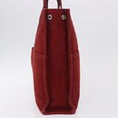 HERMES Fourre Tout MM Hand Bag Canvas Red Silver Auth gh2140-3
