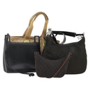 GUCCI GG Canvas Tote Bag Leather Canvas 4 Set Beige Black Brown Auth gh2142-1