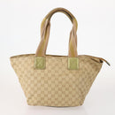 GUCCI GG Canvas Tote Bag Leather Canvas 4 Set Beige Black Brown Auth gh2142-3