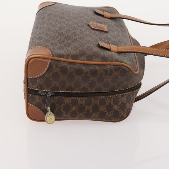 CELINE Macadam Canvas Clutch Bag PVC Leather 4 Set Brown Beige Auth gh2143