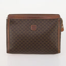 CELINE Macadam Canvas Clutch Bag PVC Leather 4 Set Brown Beige Auth gh2143-16