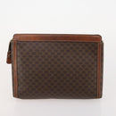 CELINE Macadam Canvas Clutch Bag PVC Leather 4 Set Brown Beige Auth gh2143-17