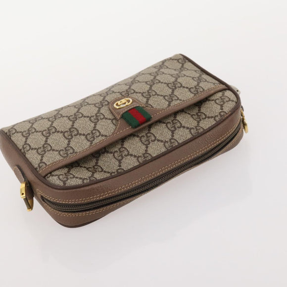 GUCCI GG Supreme GG Plus Supreme Web Sherry Line Bag PVC 3 Set Beige Auth gh2144