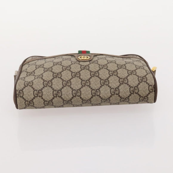 GUCCI GG Supreme GG Plus Supreme Web Sherry Line Bag PVC 3 Set Beige Auth gh2144