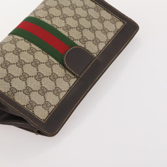 GUCCI GG Supreme GG Plus Supreme Web Sherry Line Bag PVC 3 Set Beige Auth gh2144