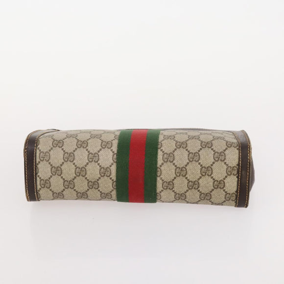 GUCCI GG Supreme GG Plus Supreme Web Sherry Line Bag PVC 3 Set Beige Auth gh2144