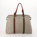 GUCCI GG Supreme GG Plus Supreme Web Sherry Line Bag PVC 3 Set Beige Auth gh2144-3