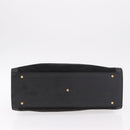 GUCCI Bamboo Hand Bag Suede Black Gold 002 1096 0260 Auth gh2145-10