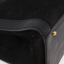 GUCCI Bamboo Hand Bag Suede Black Gold 002 1096 0260 Auth gh2145-11