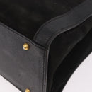 GUCCI Bamboo Hand Bag Suede Black Gold 002 1096 0260 Auth gh2145-14