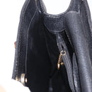 GUCCI Bamboo Hand Bag Suede Black Gold 002 1096 0260 Auth gh2145-21