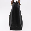 GUCCI Bamboo Hand Bag Suede Black Gold 002 1096 0260 Auth gh2145-5