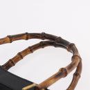 GUCCI Bamboo Hand Bag Suede Black Gold 002 1096 0260 Auth gh2145-8