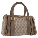GUCCI GG Plus Supreme Hand Bag PVC Beige Gold Auth gh2146-1
